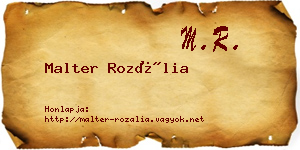 Malter Rozália névjegykártya