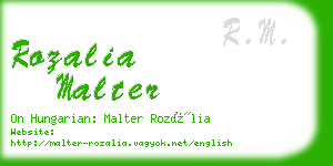 rozalia malter business card